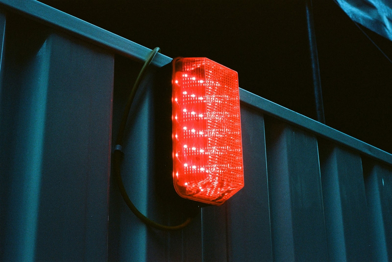 Photograph of a red LED light